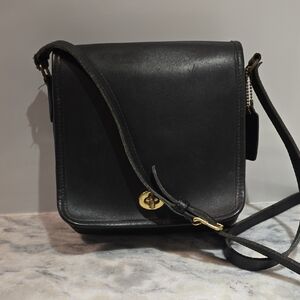 Coach Black Crossbody/Shoulder Bag with Gold Accents